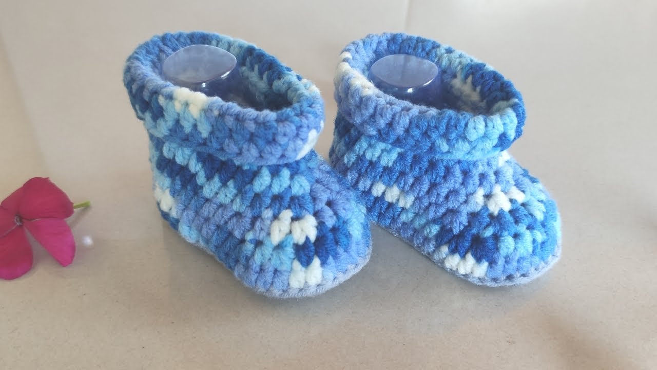 How to crochet baby booties YouTube