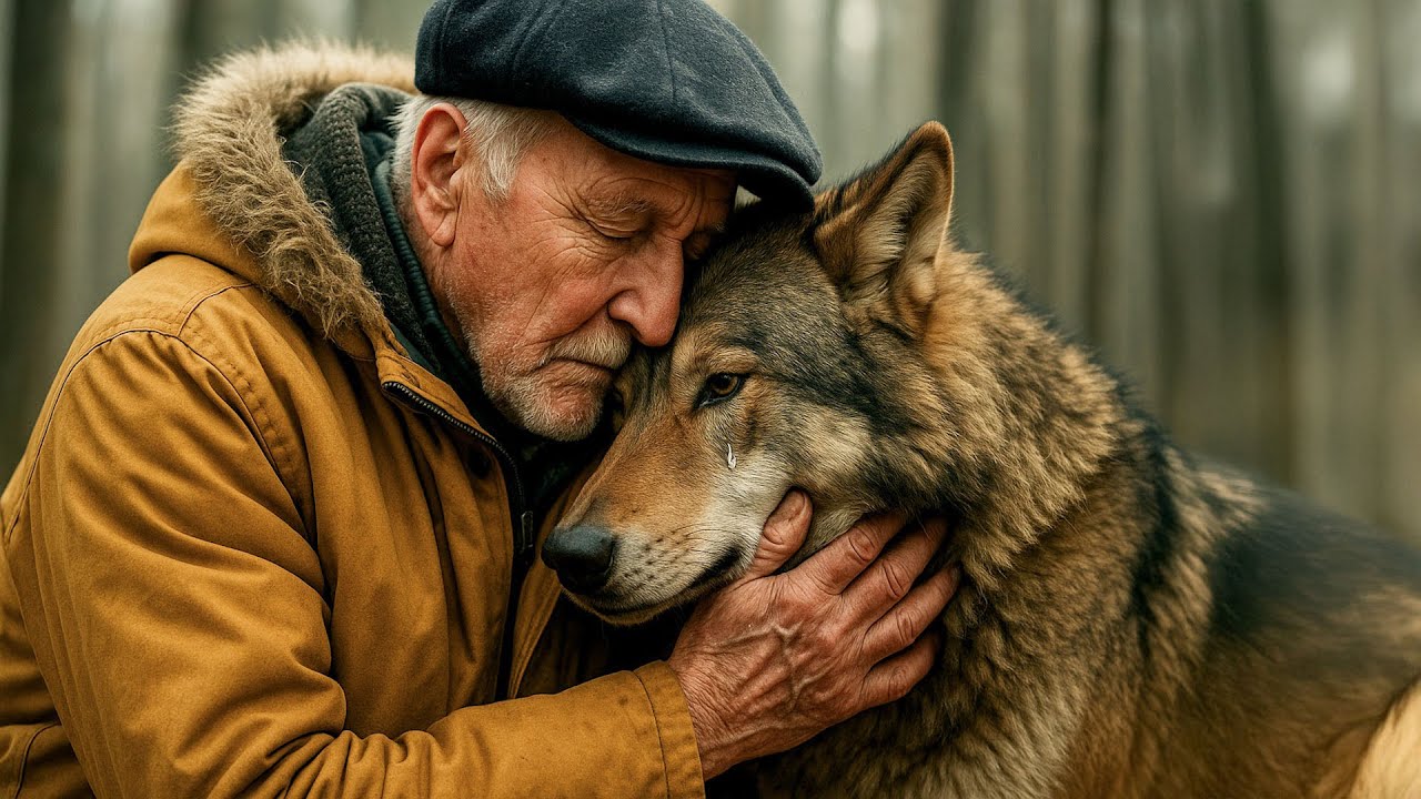 Jäger fütterte sterbende trächtige Wölfin den Winter —1 Jahr später hörte er ein Geräusch und weinte