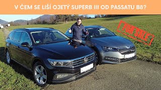 Co je lepší ojetina? VW Passat B8 vs. Škoda Superb III - srovnání!