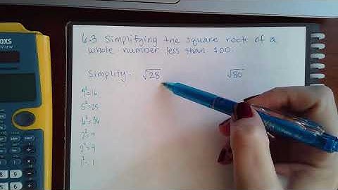 6.3 Simplifying the square root of a whole number less than 100