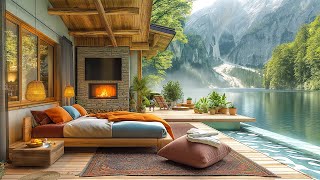 Begin Your Day In Spring Tranquility ☕ Soothing Jazz Music Lakeside Bedroom Oasis - Background Music