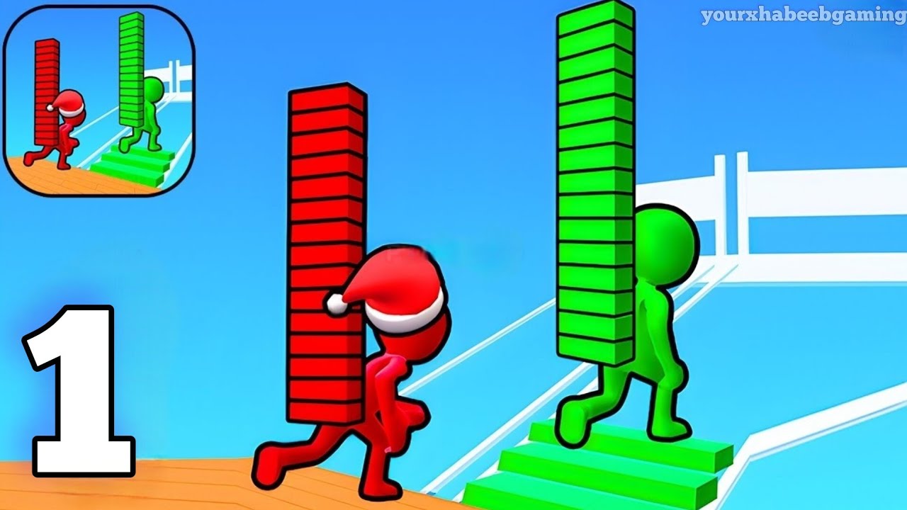 Bridge Race - Gameplay Walkthrough Part 1 Tutorial Stickman Bridge Race (iOS, Android)