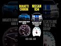 1500 hp Bugatti Chiron 1600 nm vs Nissan skyline r34 gtr i6 2.6l 1100 hp