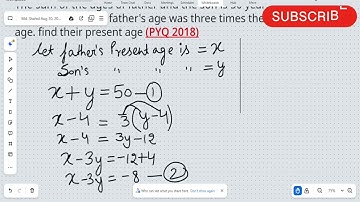 Father and Son Age Problem | Simple Linear Equation Word Problem Class 10 Maths