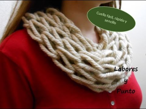 Como tejer cuello rápidamente en dos agujas - YouTube