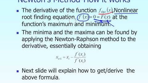 Lecture: Newton Method for One-Dimensional Optimization -- Theory Part 1 of 2