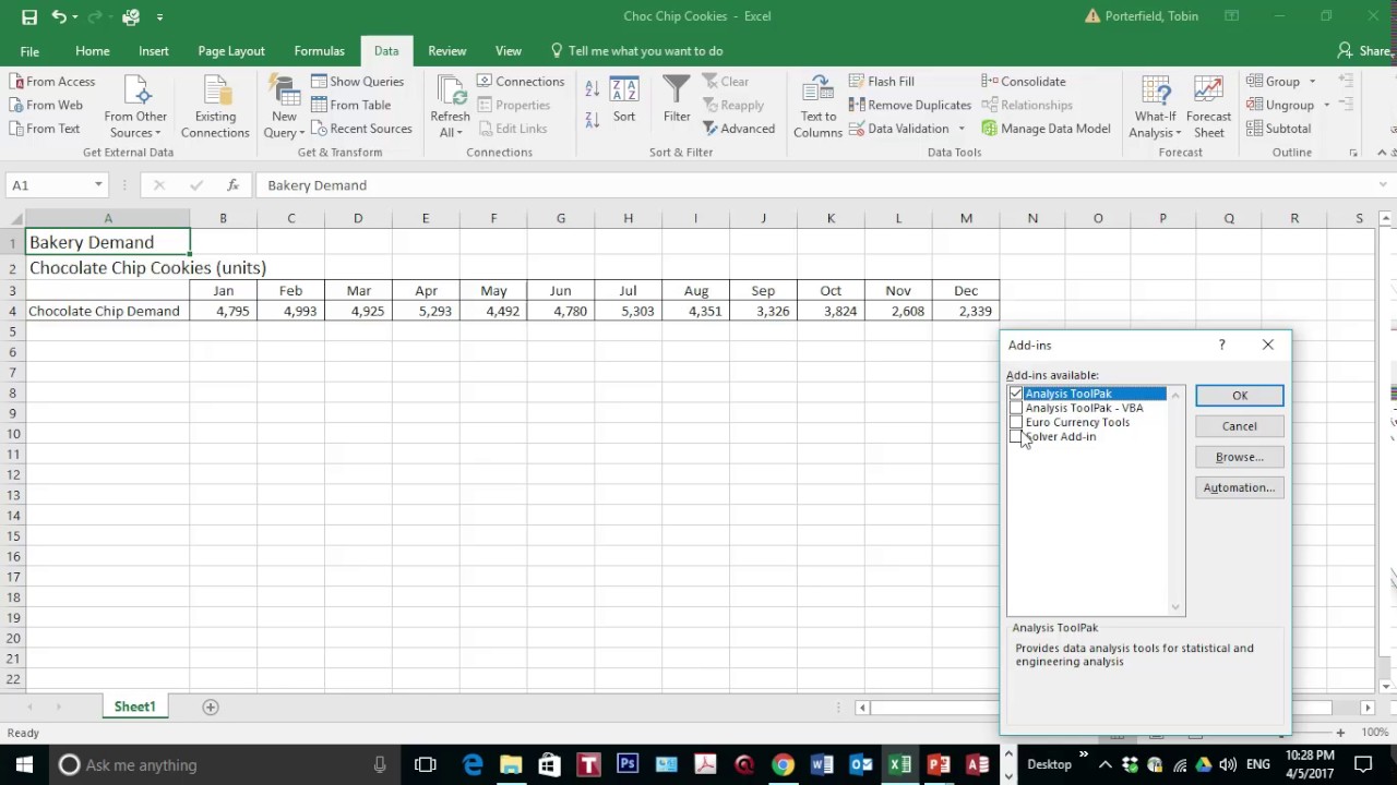 how to use data analysis tool in excel