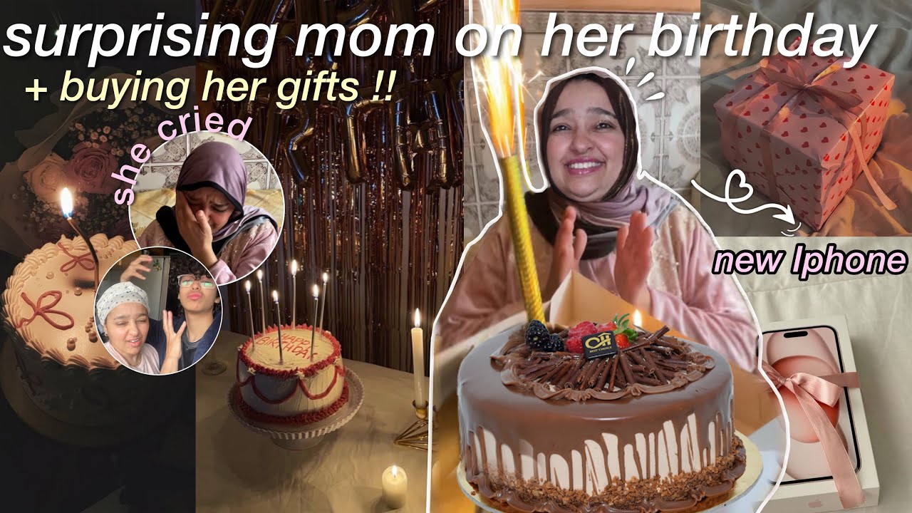 Surprising mom on her birthday🎊🎂💐|فاجئنا ماما فعيد ميلادها و شرينا ليها هدايا و هاتف جديد🕯️🎁بكات..😭