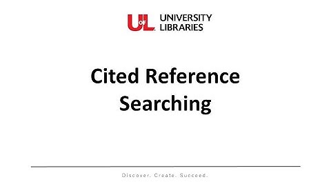 Cited Reference Searching