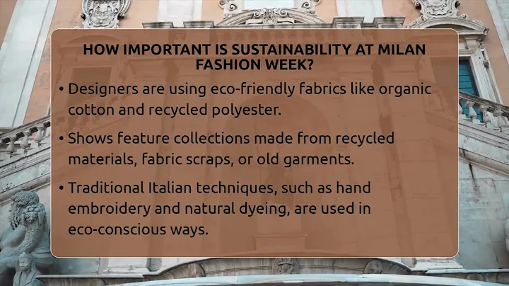 How Important Is Sustainability At Milan Fashion Week? - Story Of Italy