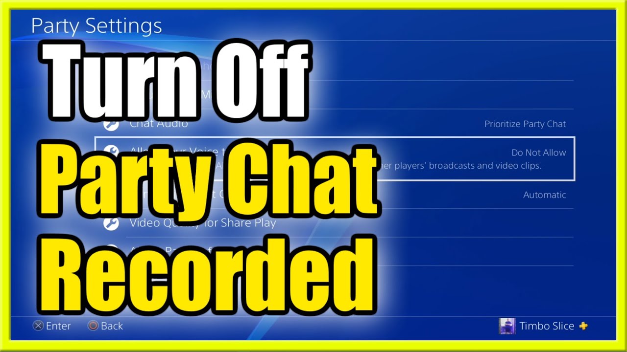 Få kontrol dyr Ejeren How to Disable PS4 Party Chat Voice Being Recorded & Not Allow Voice to be  Shared! (Easy Method!) - YouTube
