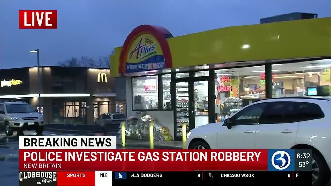 VIDEO: Gas station robbery under investigation in New Britain - YouTube