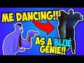 Me dancing    as the blue genie from aladdin 