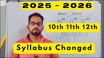 10th 11th 12th Book Changed | 2025 - 2026 Academic Syllabus changed | Full Details
