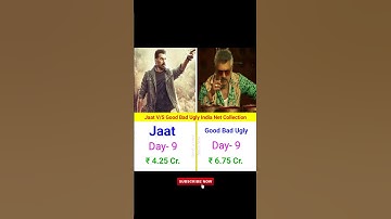 Jaat V/S Good Bad Ugly India Net Collection Day- 9 | #jaat #ajith #goodbadugly #sunnydeol #shorts