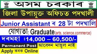 Deputy Commissioner Office , Assam Recruitment 2020  @apply Online