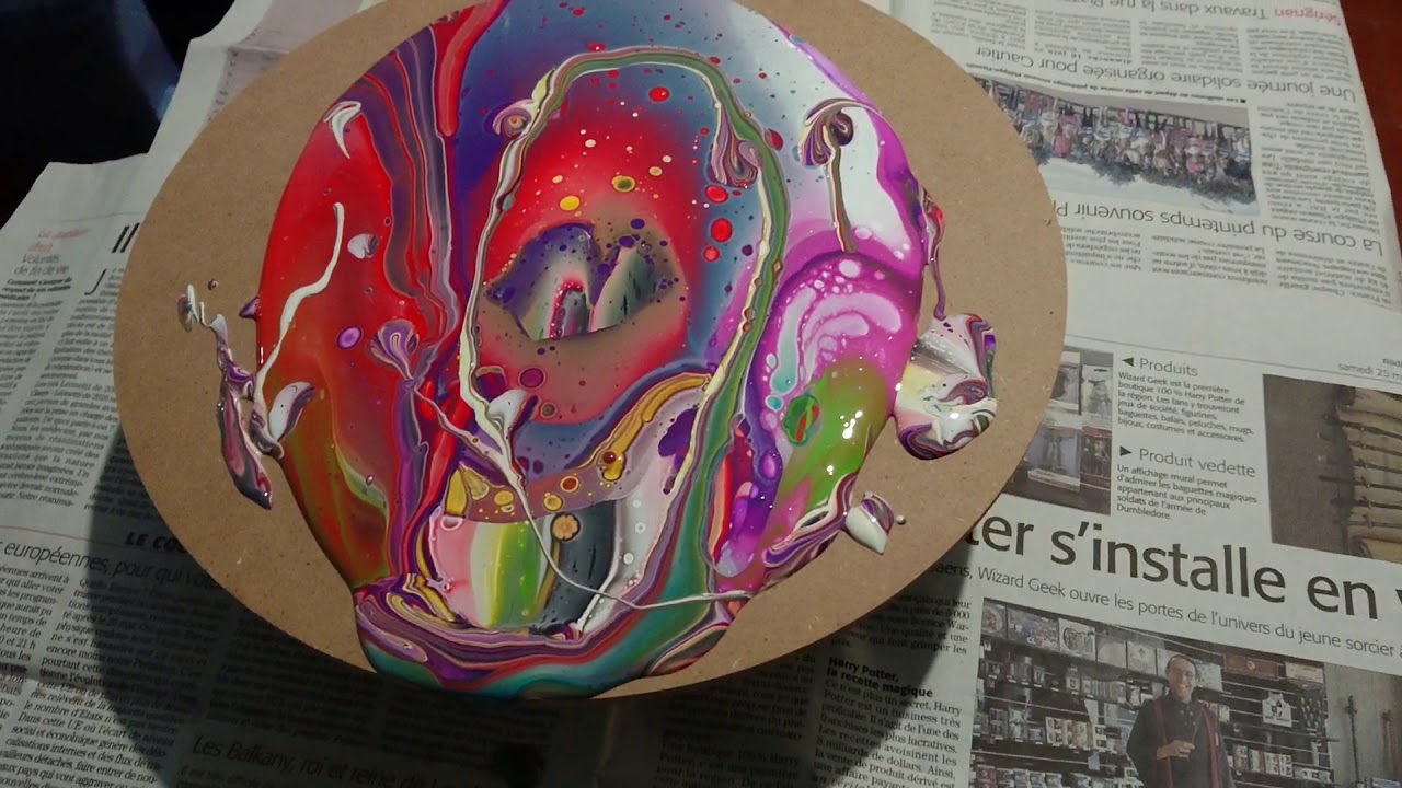 Pouring acrylique fluid painting YouTube