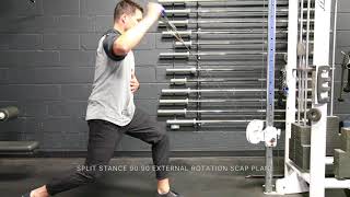 Split Stance 90:90 External Rotation Scap Plane
