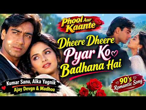 Dheere Dheere Pyar Ko Badhana Hai | Phool Aur Kaante |Kumar Sanu, Alka Yagnik | Ajay Devgn & Madhoo