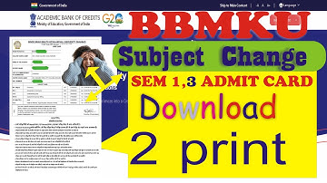 bbmku sem 1, 3 admit card | binod bihari kolyanchal university sem I admit card 2023