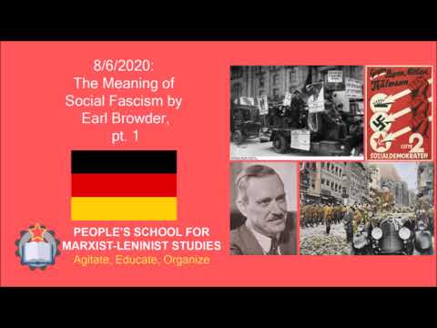 Social Fascism: Meaning and Background (pt. 1/2) ─ PSMLS Audio