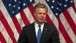 FBI Director Christopher Wray holds a news conference.
