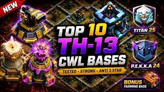 🔥Top 10 TH13 CWL Bases You MUST Copy! 🛡️ #coc #cwlbases screenshot 5