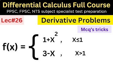 Piecewise function mcqs tricks lec#26 #ppsc #fpsc #nts #maths #PhD #afmathe
