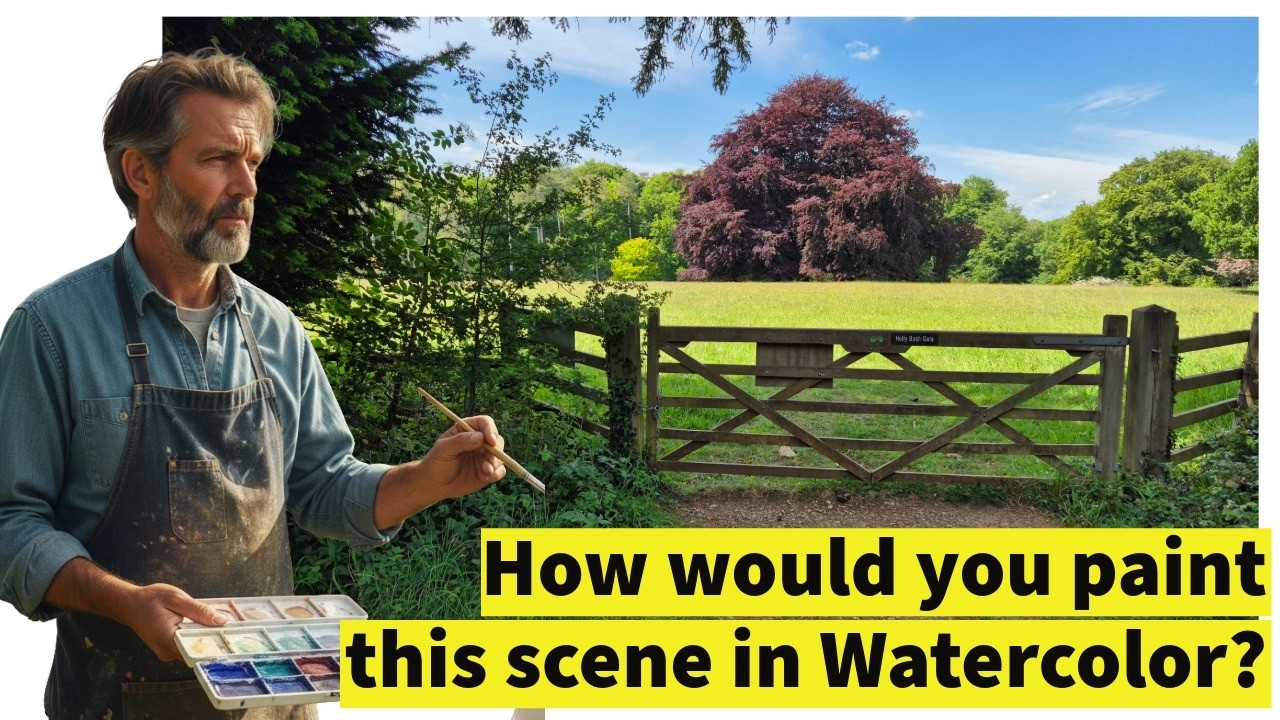 Tim Wilmot Reviews attendee watercolor paintings from January workshop - The country gate