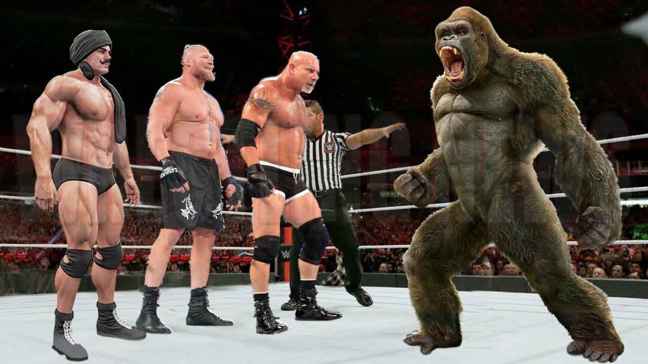 King Kong vs Brock Lesnar Dara Singh Goldberg Raw Match