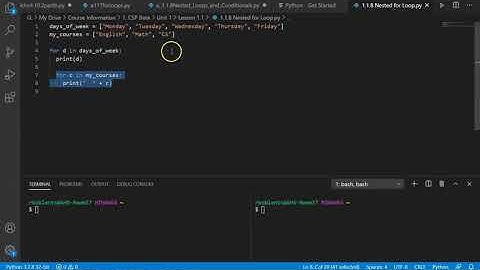 APCSP 1.1.8 Nested for Loop