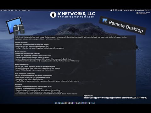 Installation and the basic how-to of   Remote Desktop in macOS 10.5. - 6' Networks, LLC