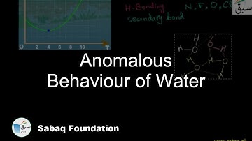 Anomalous Behavior of Water, Chemistry Lecture | Sabaq.pk