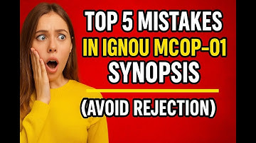 IGNOU MCOP-01 Project Synopsis Format + Sample Explained