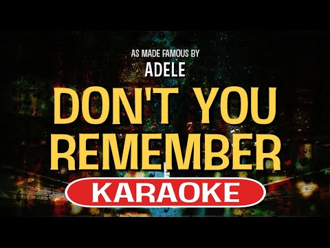 Don't You Remember (Karaoke Version) - Adele