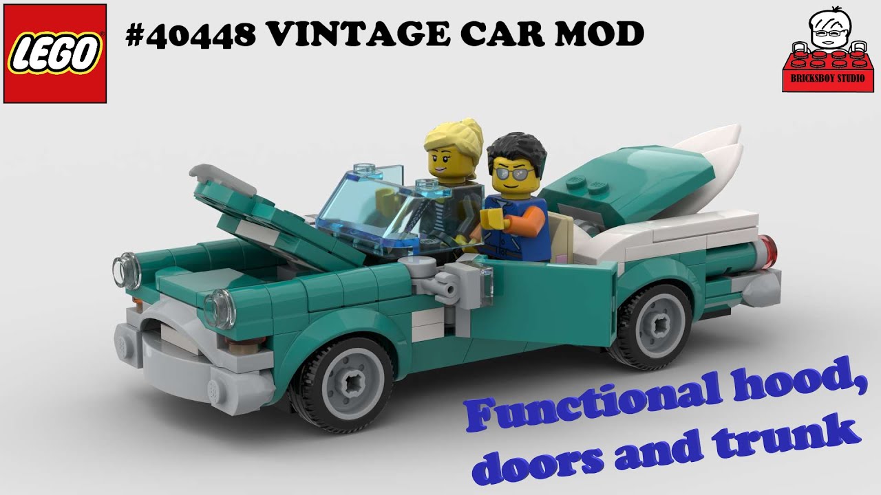 LEGO Ideas #40448 Vintage Car MOD, with Functional Hood, Doors, and Trunk,  Instruction Included 
