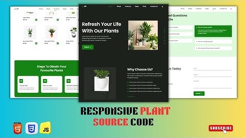 How To Create a Modern Responsive Plants Website using html css javascript beginners to advanced