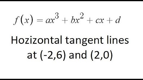 Grade 12 Calculus - Finding a cubic equation given horizontal tangent line points  (ch 4.2)