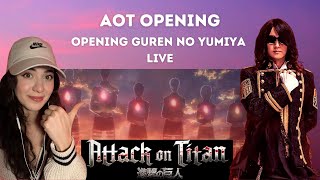 Attack On Titan Opening Guren no Yumiya Live  | REACTION! There is so much going on!
