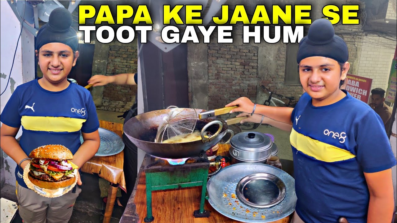 Heart Touching Story  of 13 Year old Boy sells Burger Momos Sandwich  | Amritsar | Street food india
