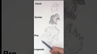 Noob vs Senior vs Pro vs Legend how to draw chicken head shortsvideo trending @sidscreation