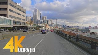 4K Seattle Streets  Car Driving Relax Video  Washington State, USA