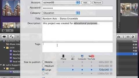 Save Your Final Video Project and Upload to YouTube  from iMovie 09