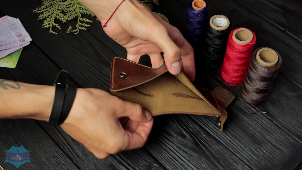 Мужской кожаный бумажник ручной работы VOILE vl-mw8-lbrn-tbc купить в Украине. Обзор.