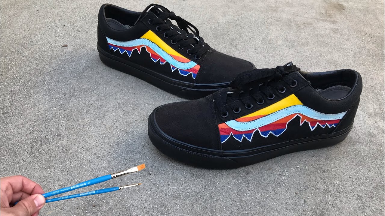 vans authentic black custom