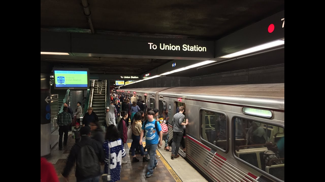 LA Metro Rail HD 60fps: Red, Purple, Blue, & Expo Line Trains @ 7th Ave/Metro Center Station
