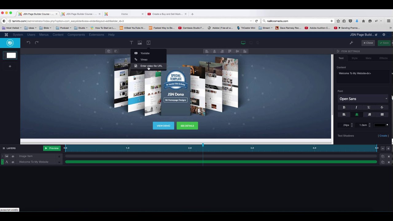 JSN Pagebuilder Tutorial - Easy Slider Element 17