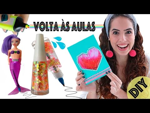 DIYs VOLTA ÀS AULAS: CANETA ESMALTE, CADERNO LÍQUIDO, etc... | Paula Stephânia