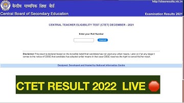 CTET RESULT OUT 2022 | Check Live #ctet2022