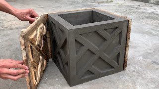 DIY - Cement Ideas Tips / How to make molds and create beautiful cement flower pot models from wood